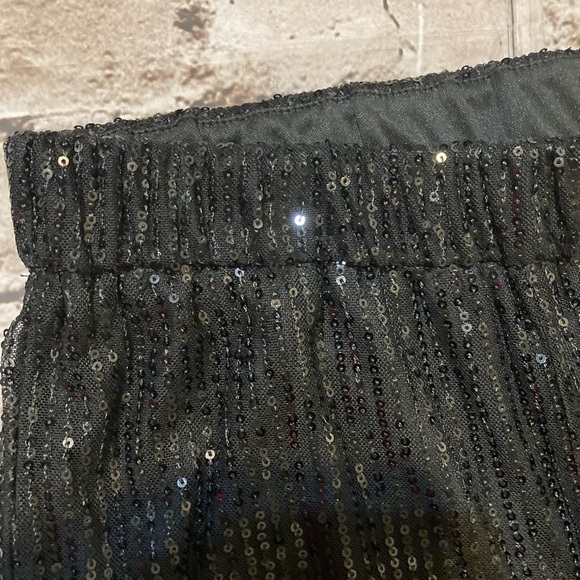 NWT DOSE black sparkly sequin party flair pants size S. - Picture 8 of 10
